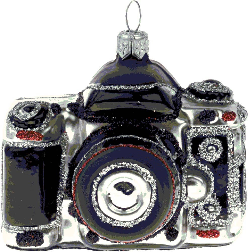 Digital Camera Photography Polish Glass Christmas Ornament