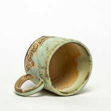 Load image into Gallery viewer, Green Succulent Pattern Handmade Ceramic 8oz Mug

