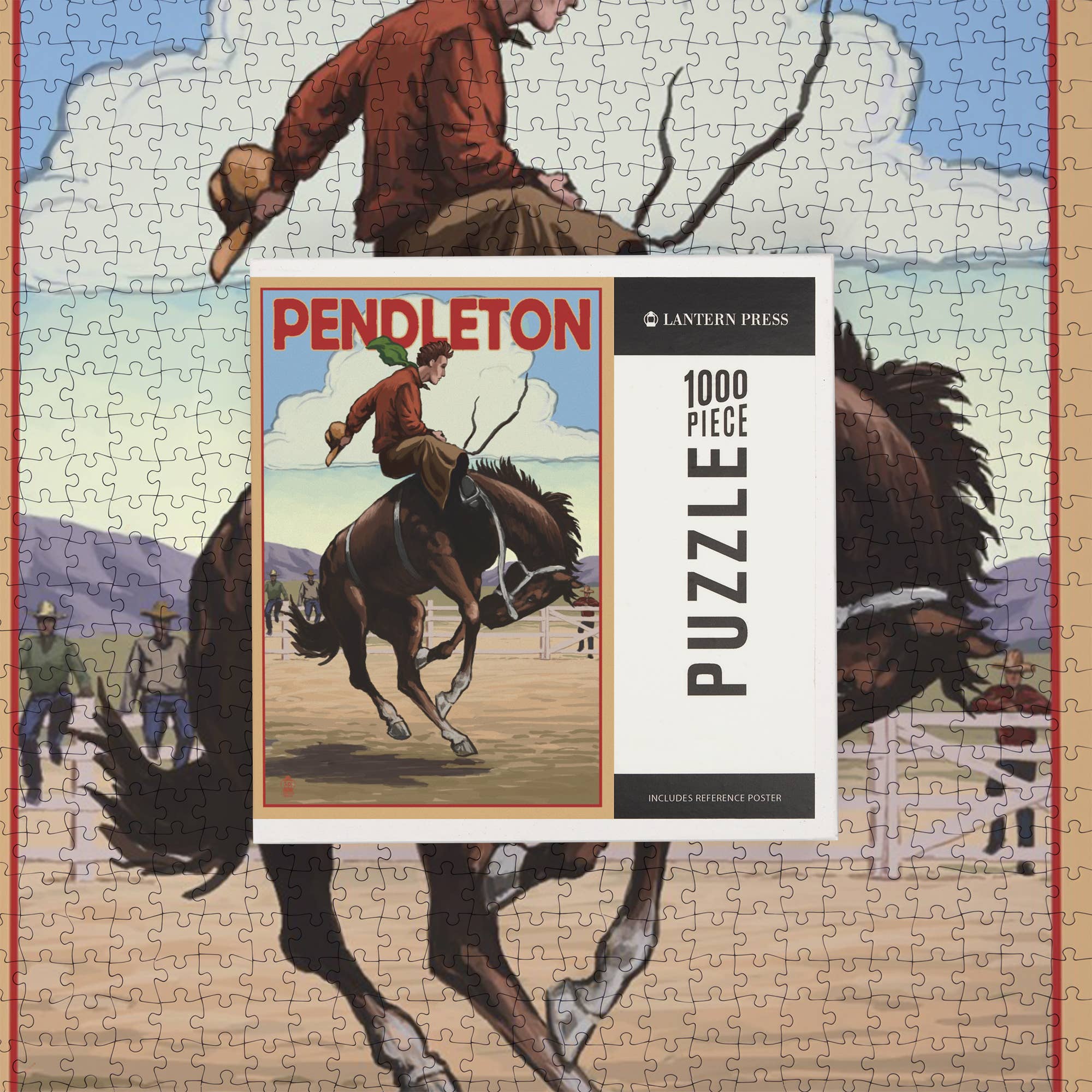 1000 PIECE PUZZLE Pendleton, Oregon, Bucking Bronco