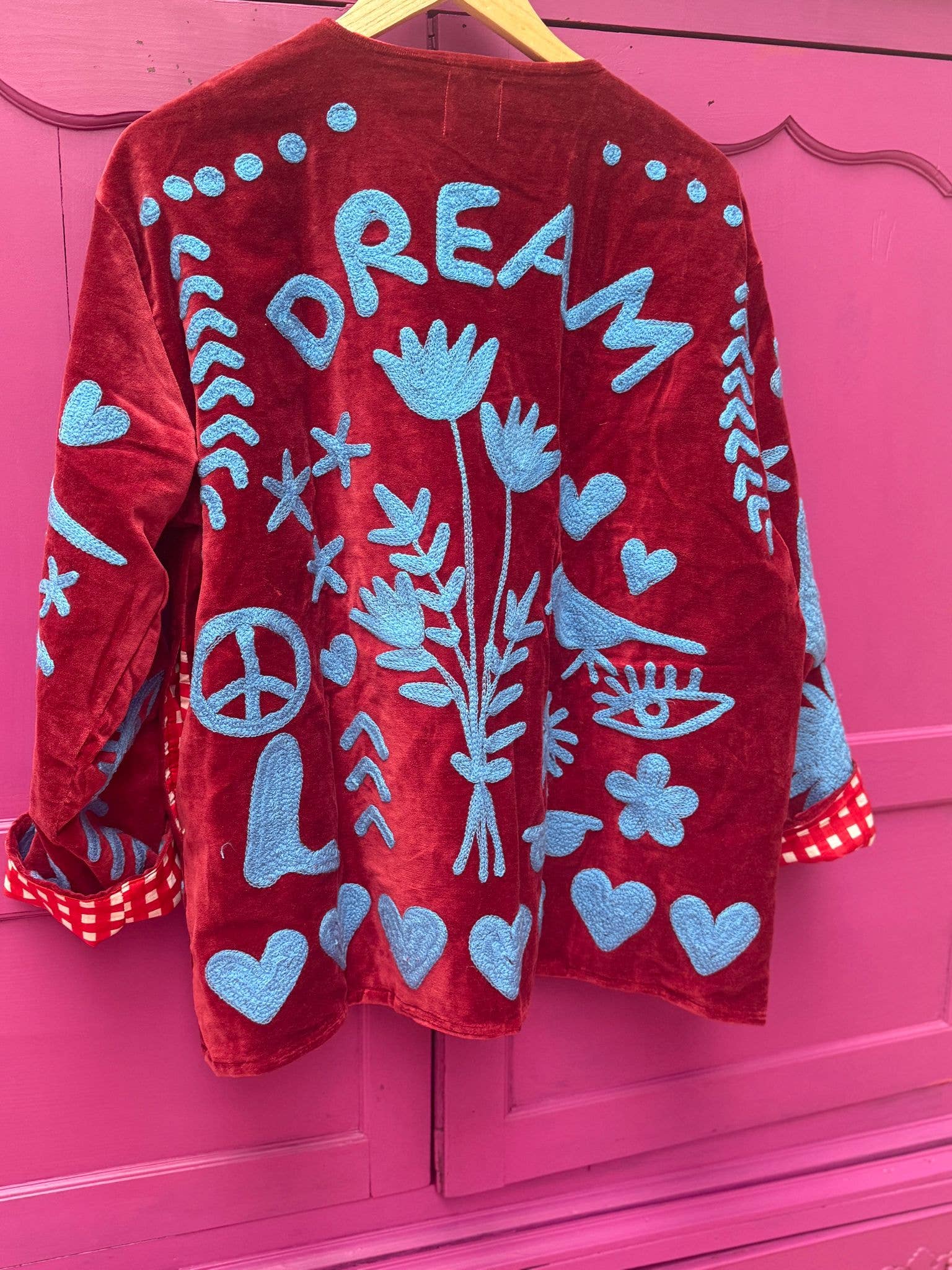 Velvet Jacket DREAM Red Blue: Panter