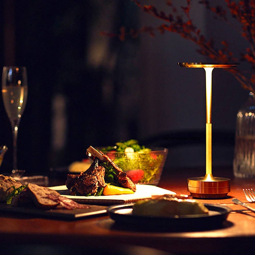 Cordless Rechargeable Table Lamp — Luminous, Metal: Gold