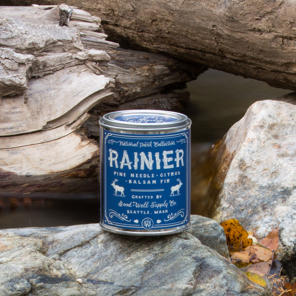Rainier National Park Candle: 1/2 Pint / Wood Wick