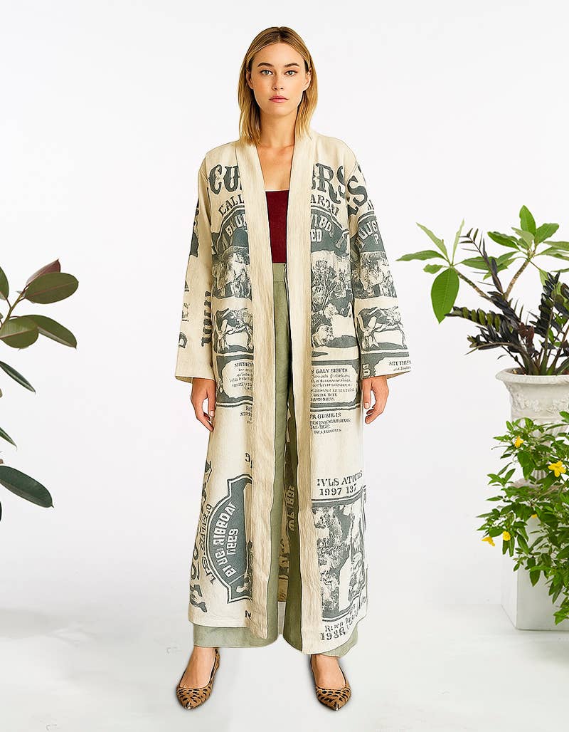COTTON LONG CARDIGAN (TH-2017)   : MAGNOLIA / XL