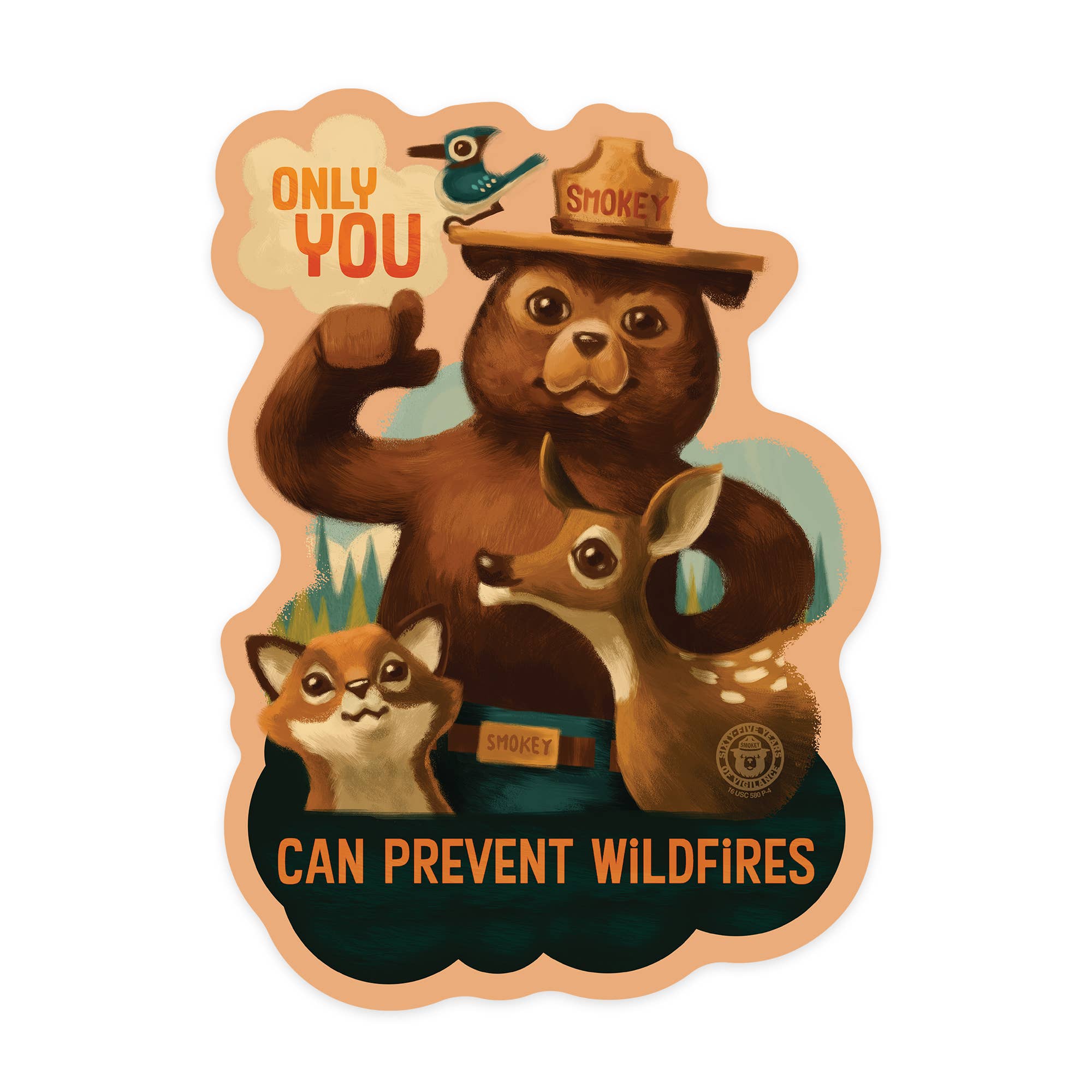Smokey Bear & Friends - Die-cut Sticker: Small