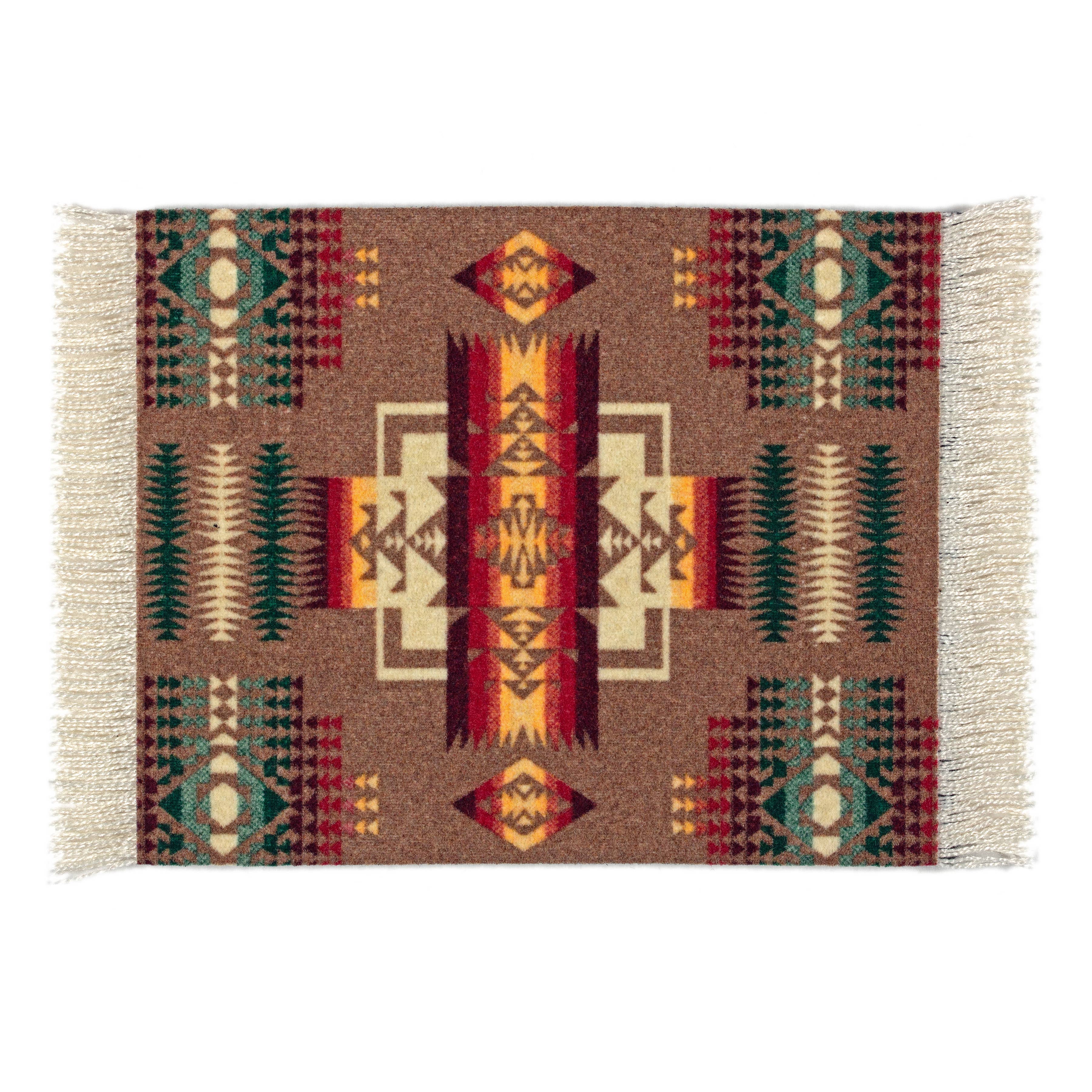 4 Pc CoasterRug Set Pendleton Chief Joseph Khaki