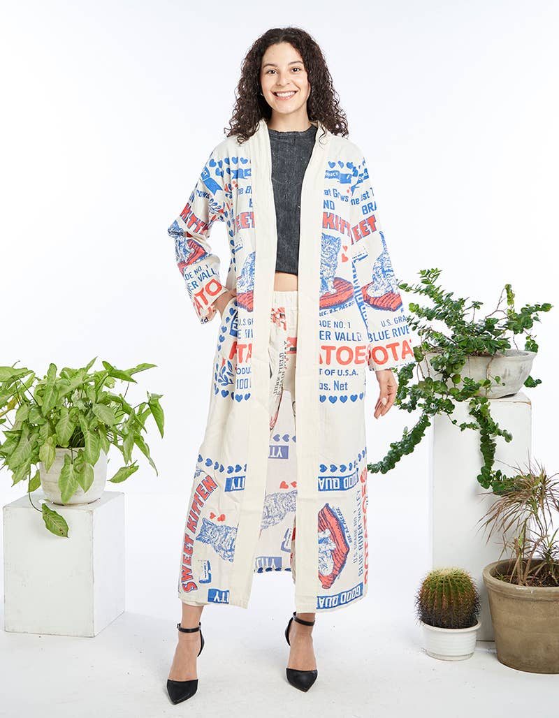 COTTON LONG CARDIGAN (TH-2017)   : COW / L