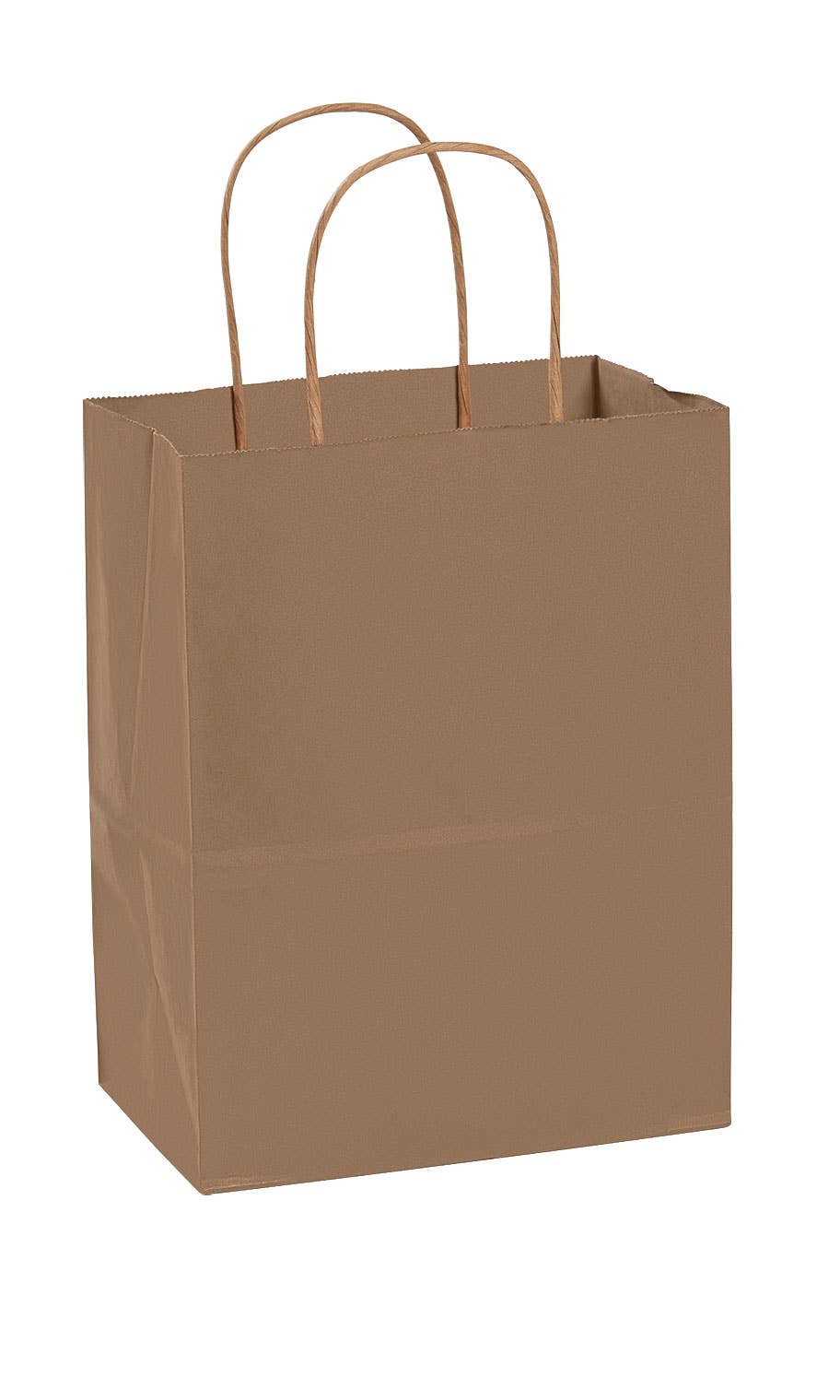 Kraft Paper Shopping Bags: Natural / Case of 250 / Medium