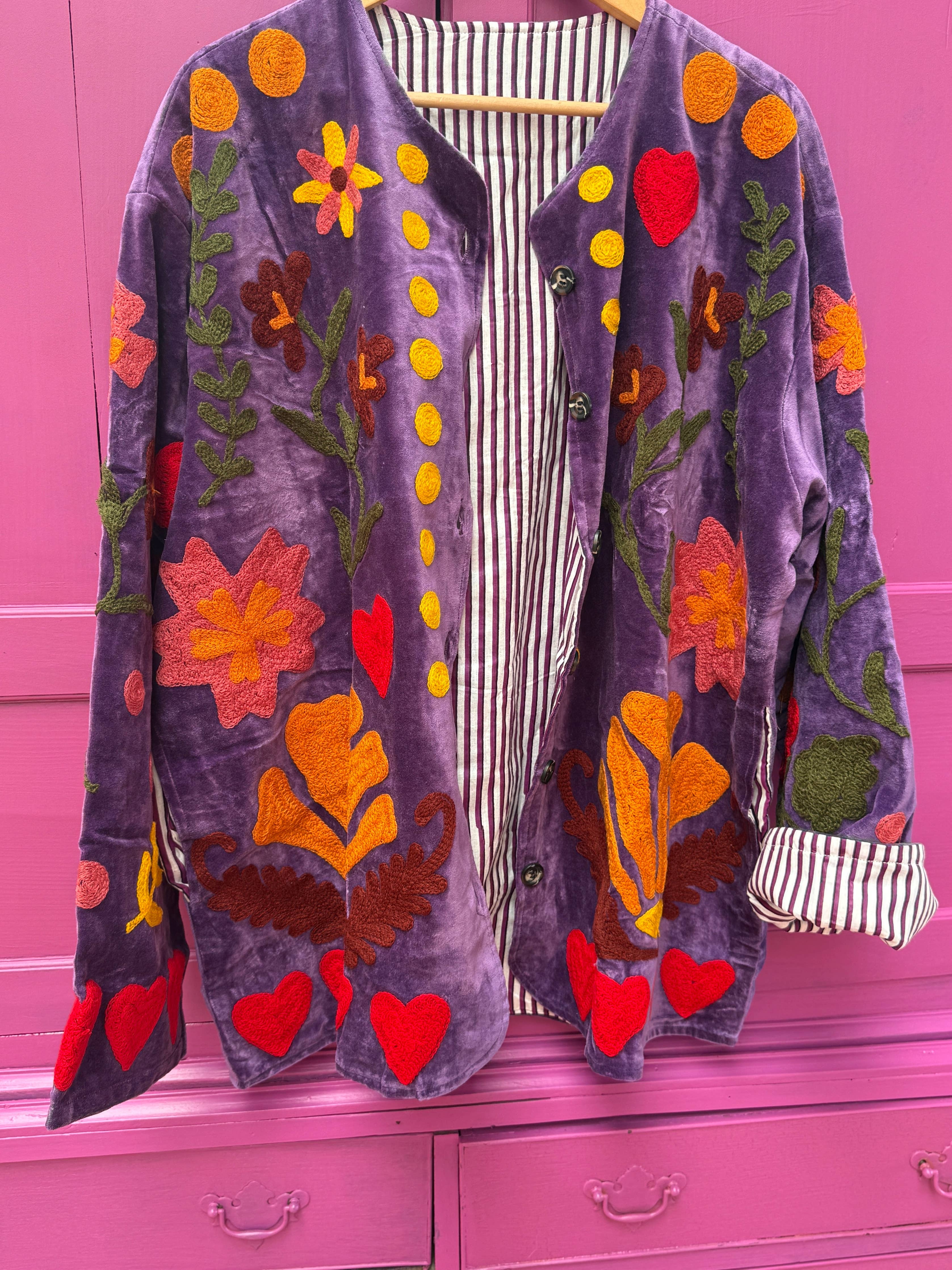 Velvet Jacket LOVE purple: Panter