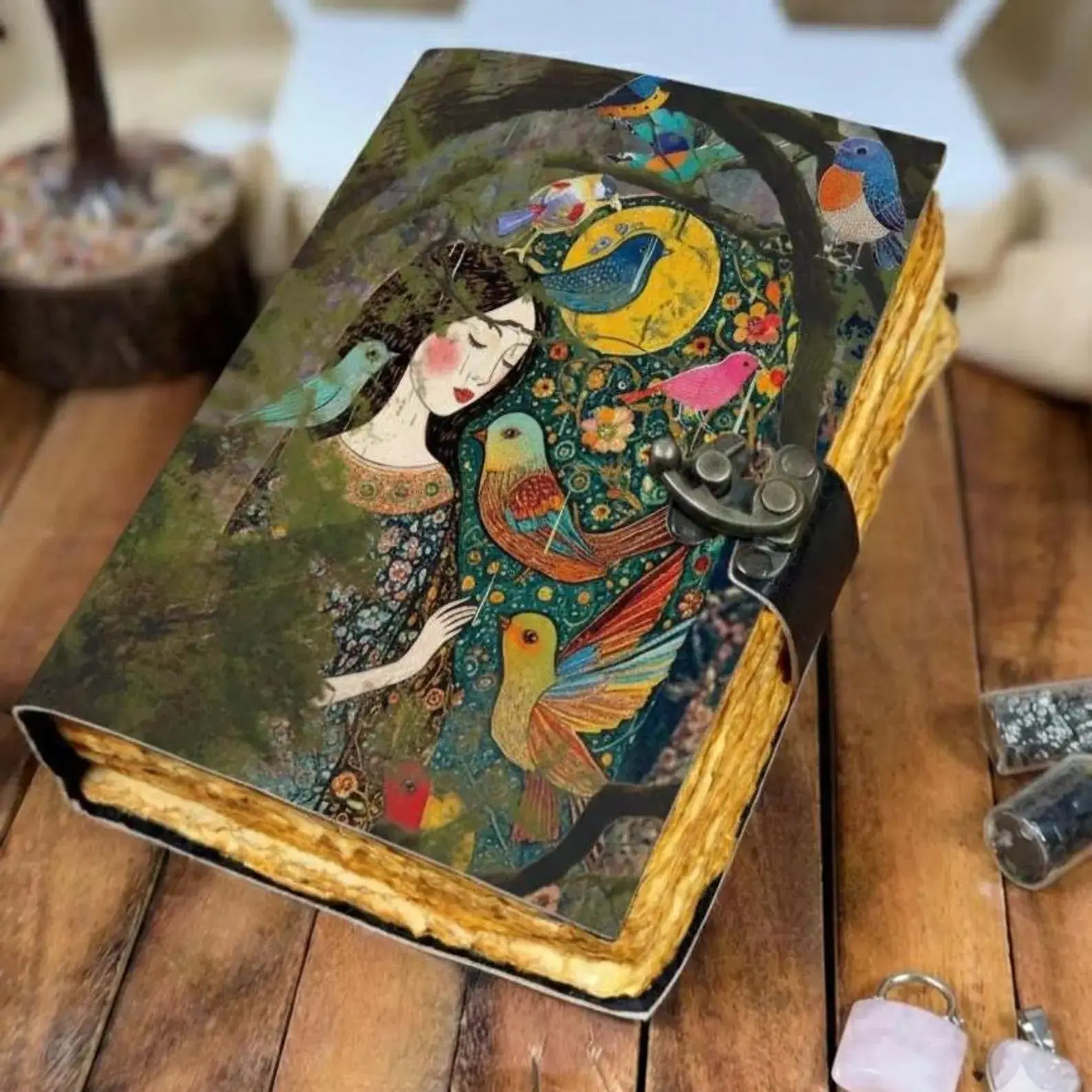 Lady With Bird And Tree Journal