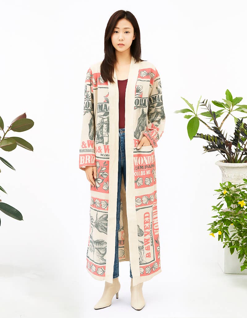 COTTON LONG CARDIGAN (TH-2017)   : MAGNOLIA / XL