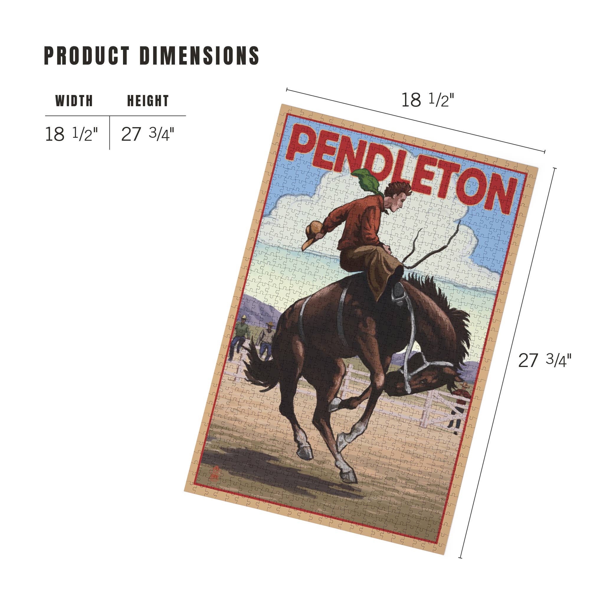 1000 PIECE PUZZLE Pendleton, Oregon, Bucking Bronco