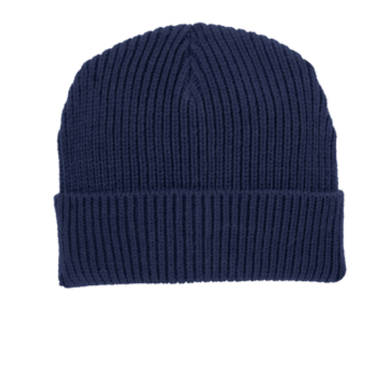 Custom Heavyweight Patch Chunky Beanie, Knit Cap: Graphite Grey / Rawhide / Custom Die Cut (with approval only)