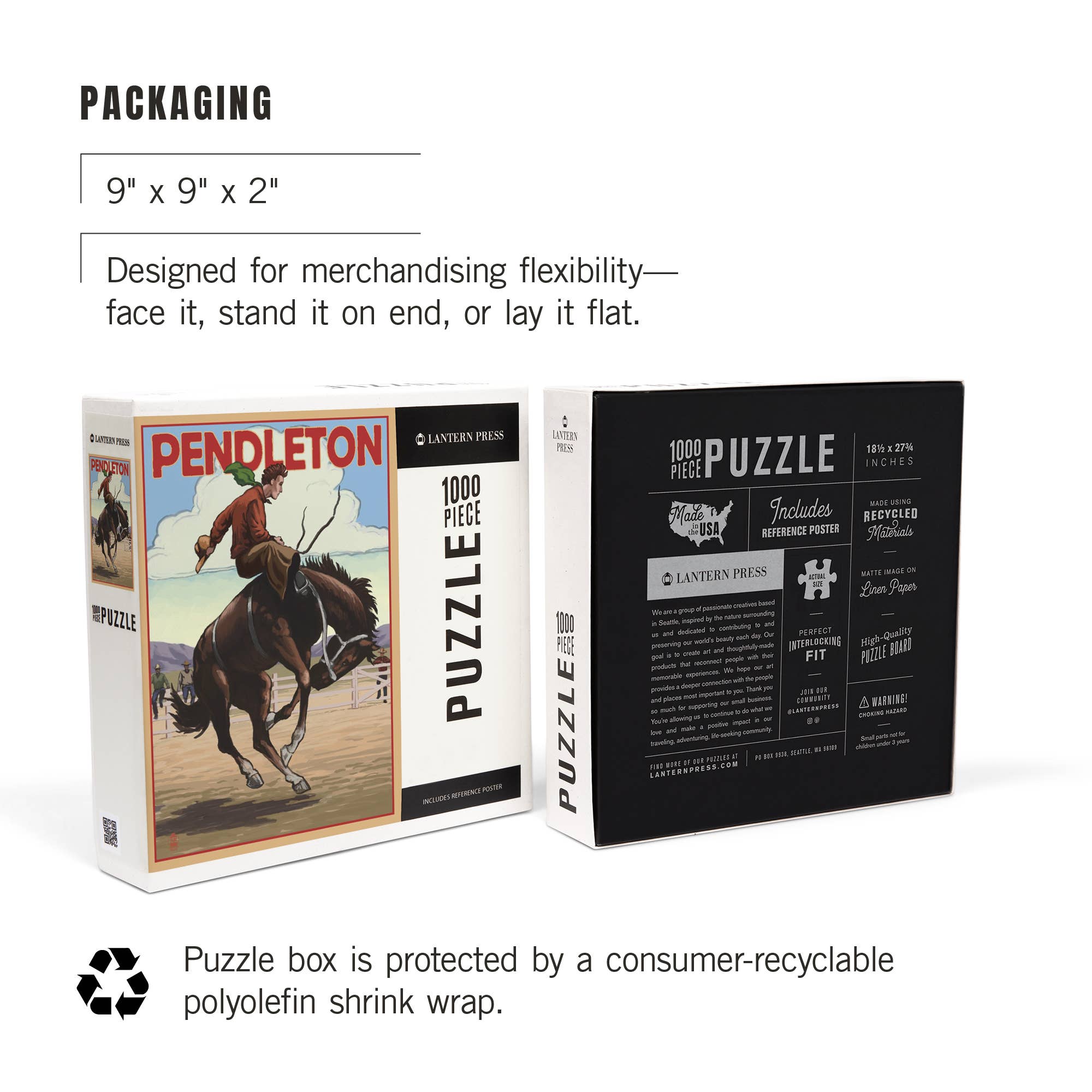 1000 PIECE PUZZLE Pendleton, Oregon, Bucking Bronco