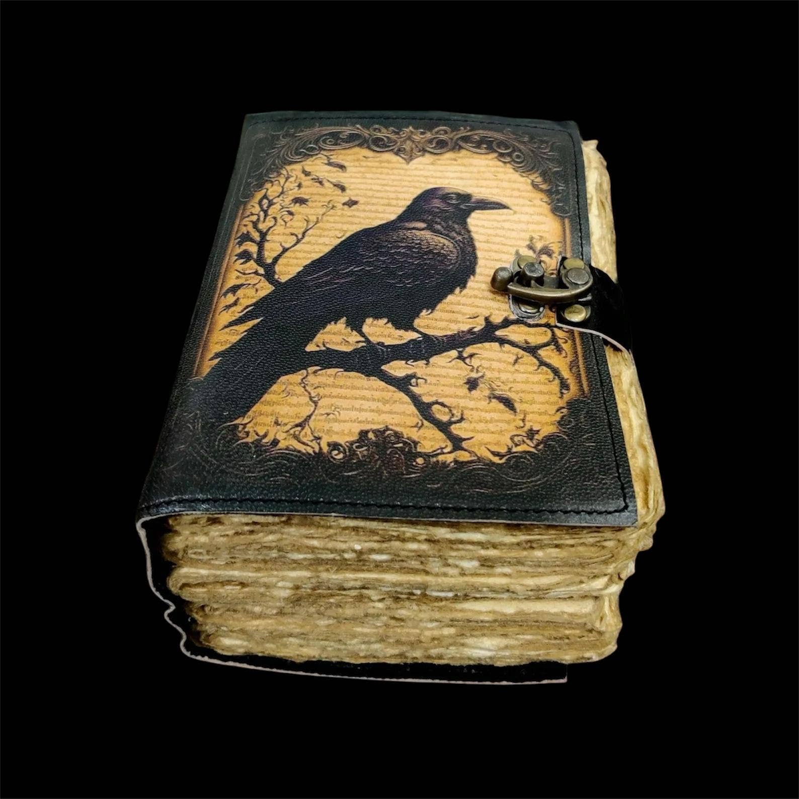 Leather Journal Gothic Notebook The Raven Grimoire shadow