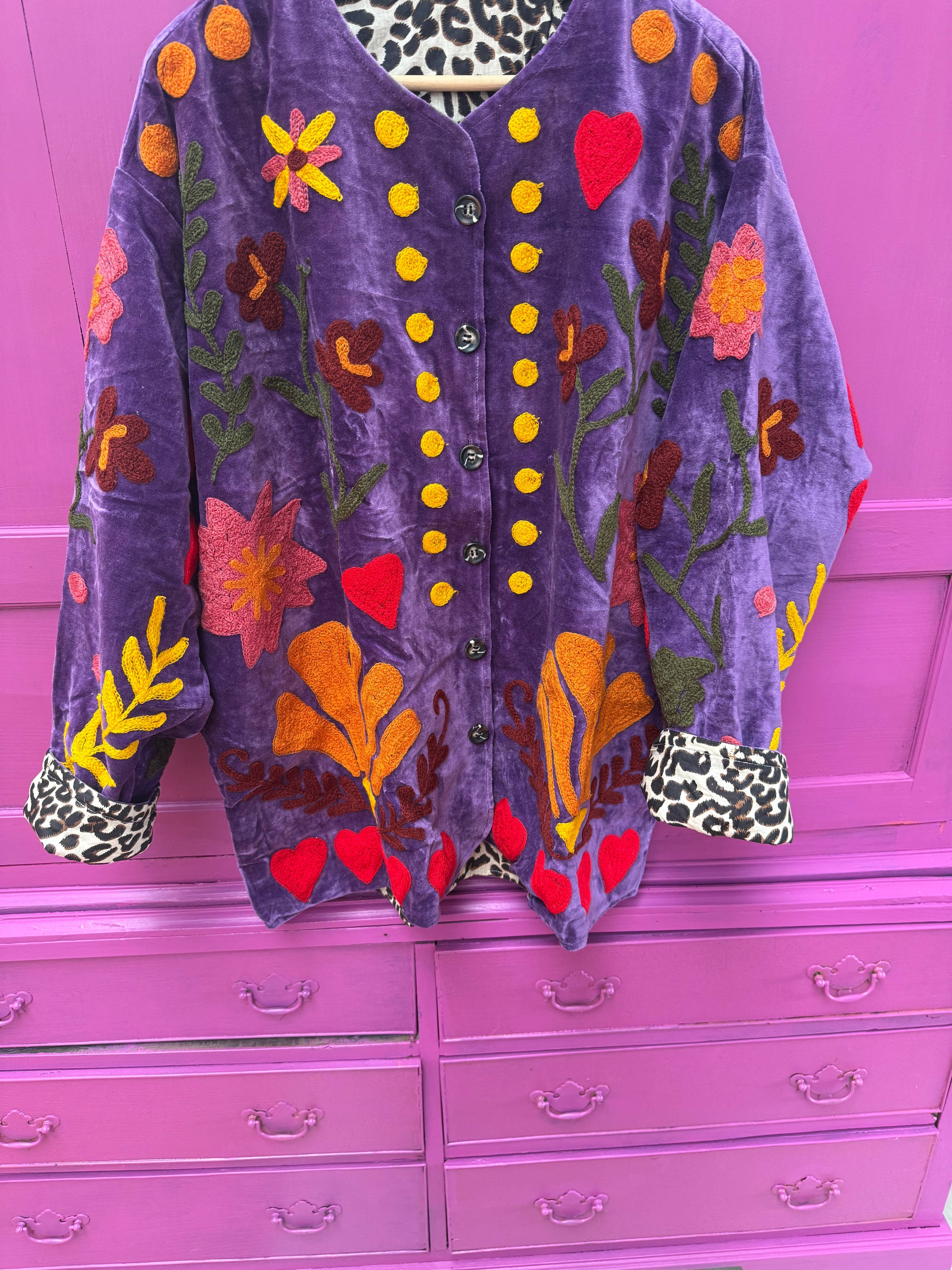 Velvet Jacket LOVE purple: Panter