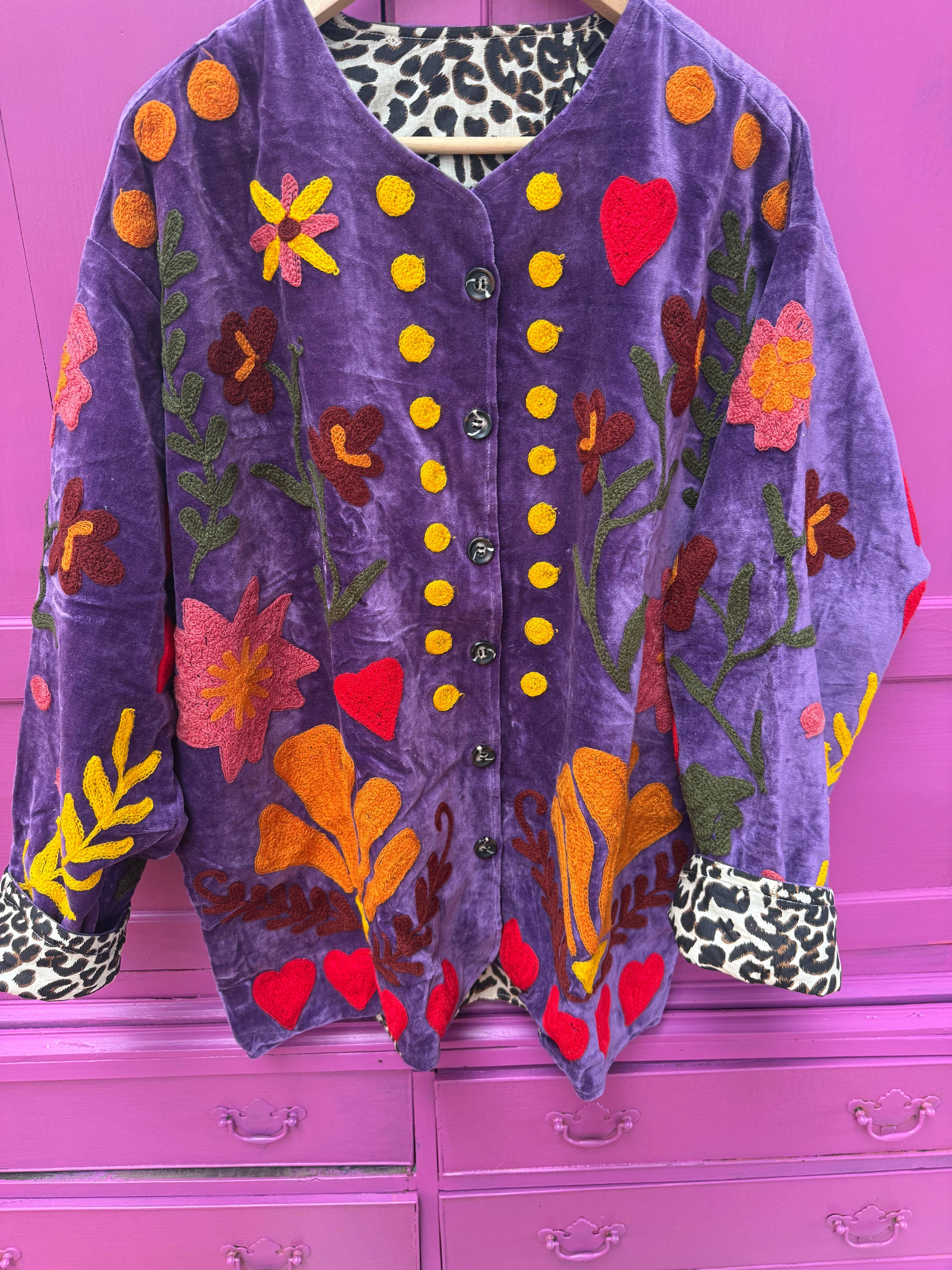 Velvet Jacket LOVE purple: Panter