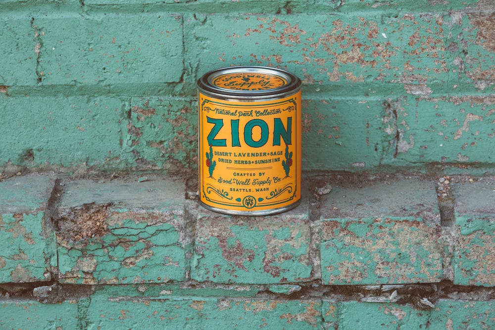 Zion National Park Candle: 1/2 Pint / Wood Wick