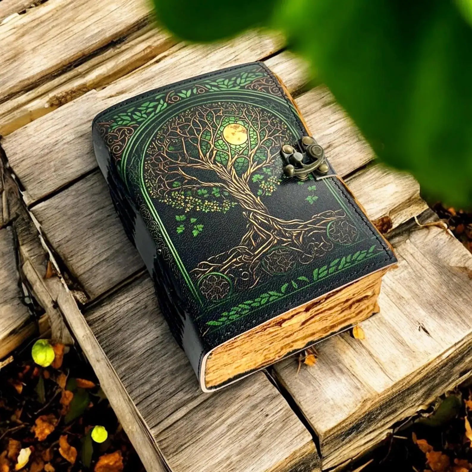 Tree of Life Grimoire blank leather journal gifts for him