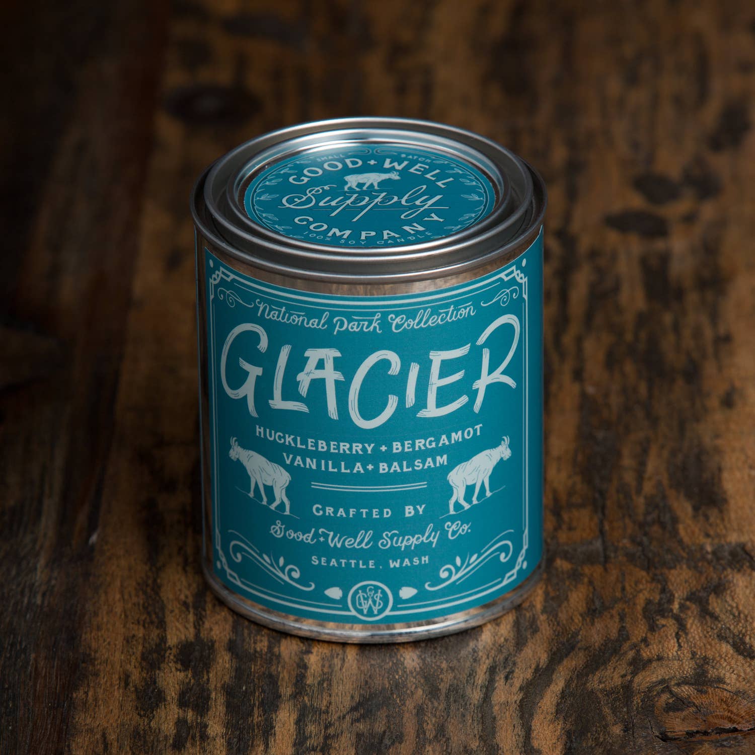 Glacier National Park Candle: 1/2 Pint / Wood Wick