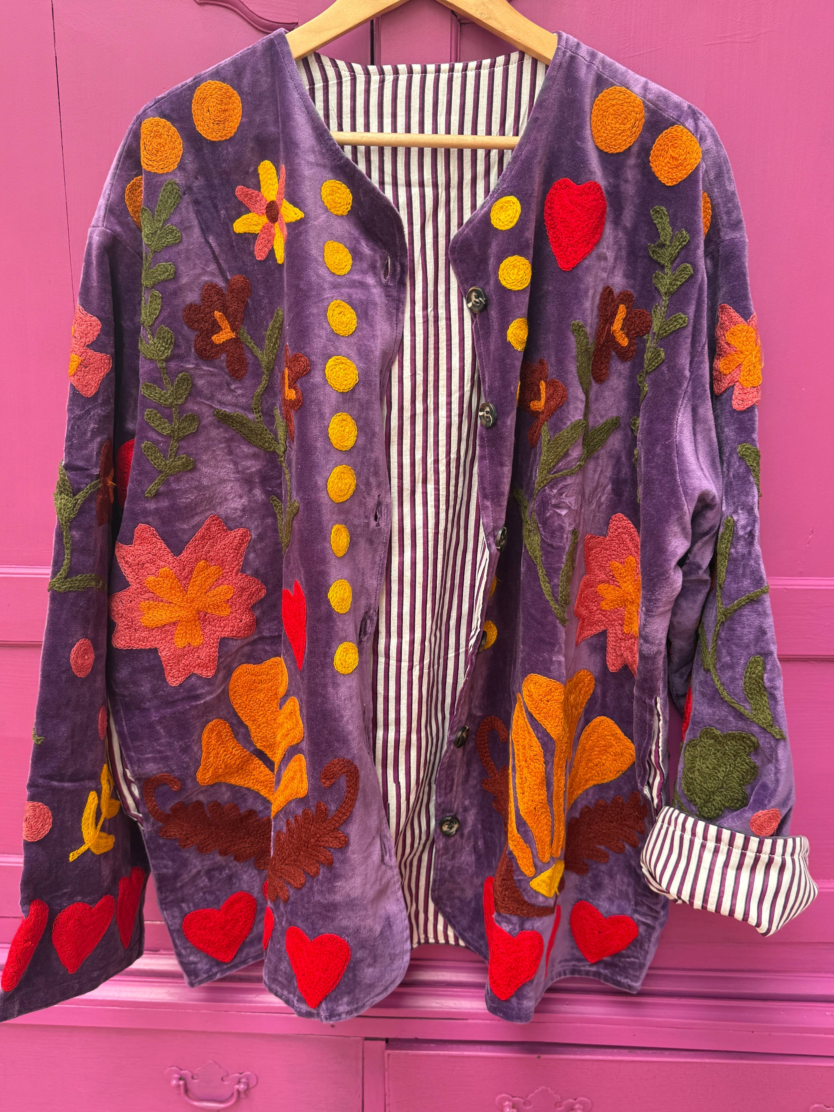 Velvet Jacket LOVE purple: Panter