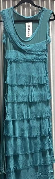 Women's Sleeveless Solid Maxi Dress, Multi Layers: Black / One Size