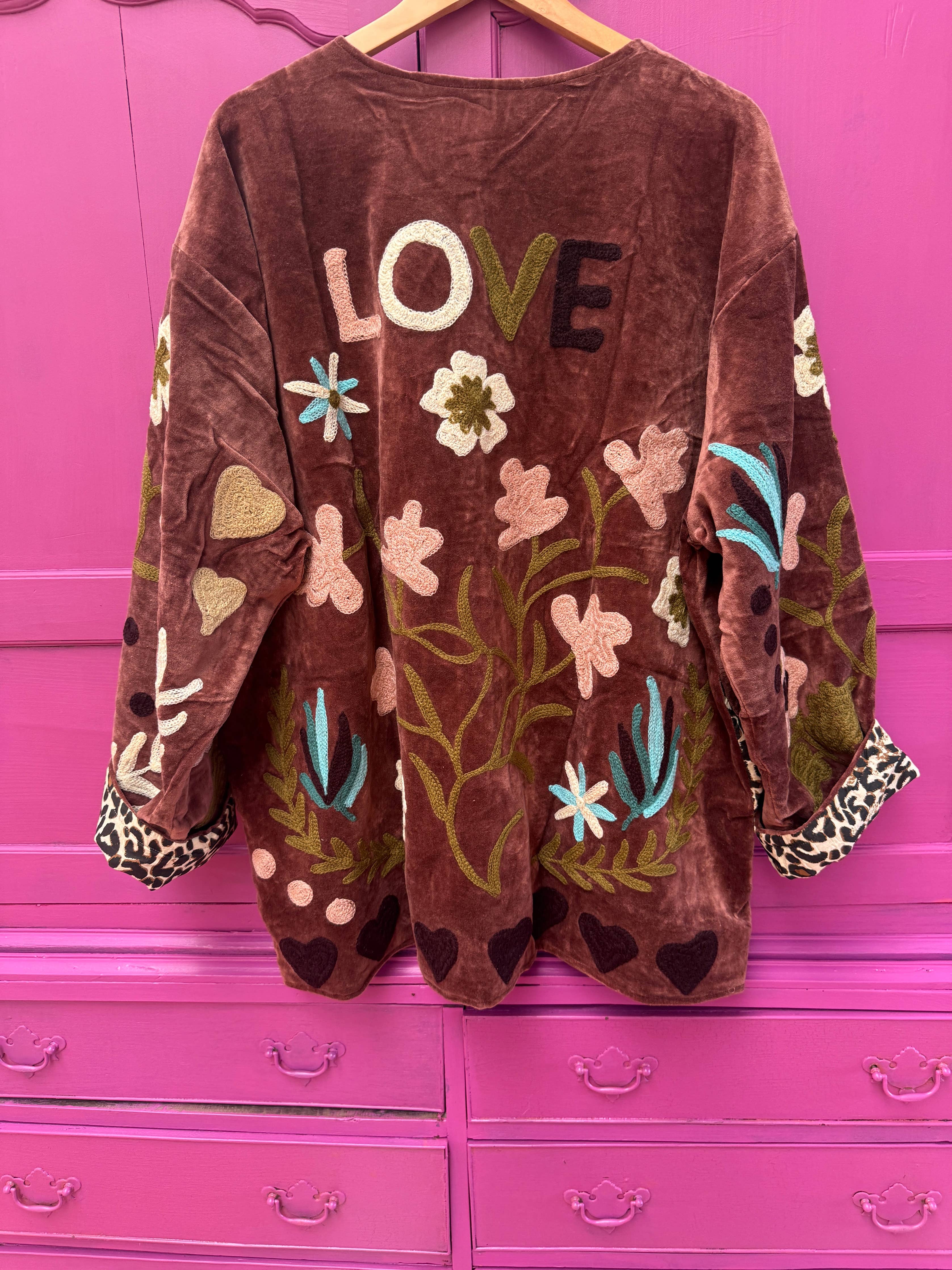 Velvet Jacket LOVE mauve: Panther