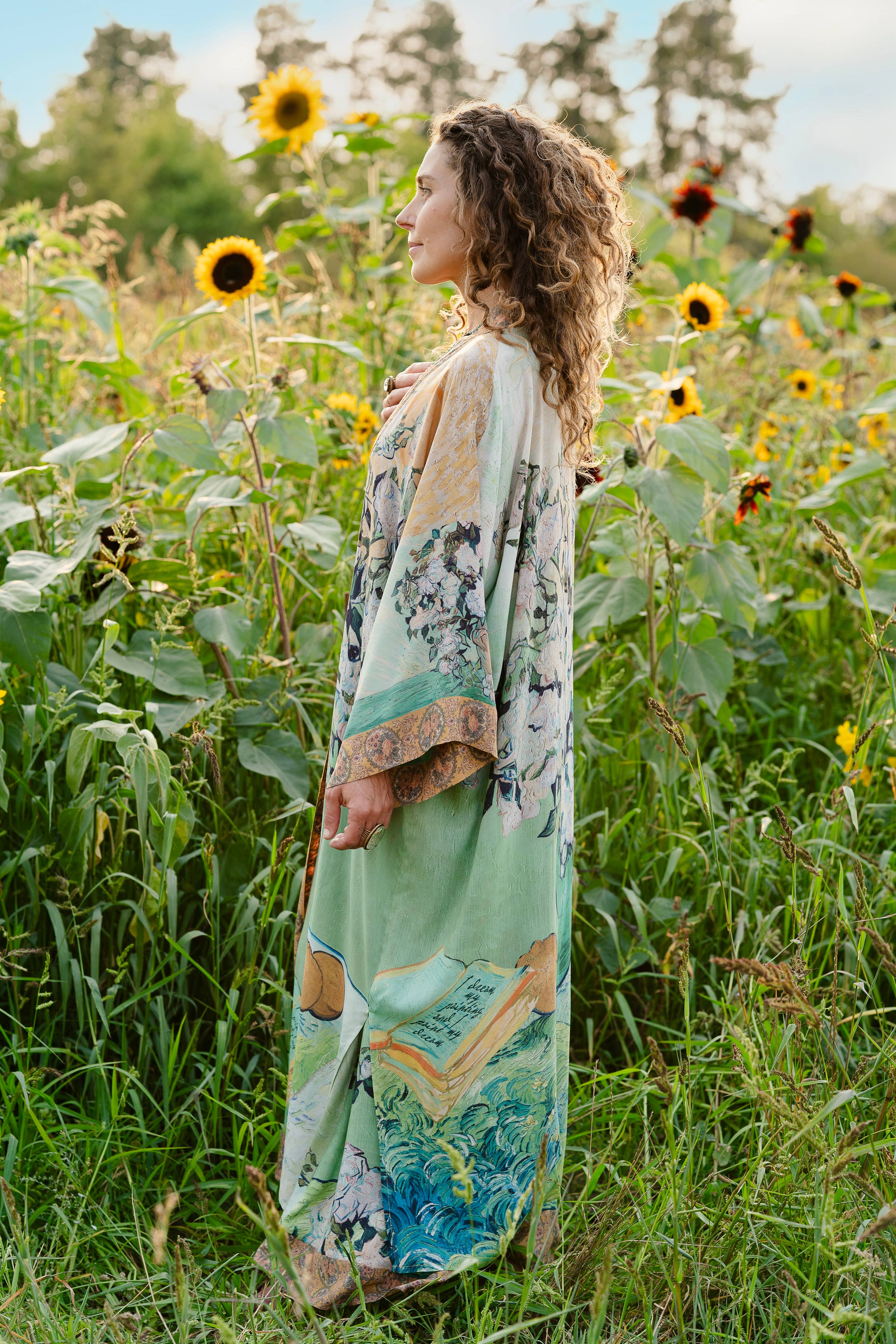I Paint My Dream Van Gogh Opera Duster Kimono Robe