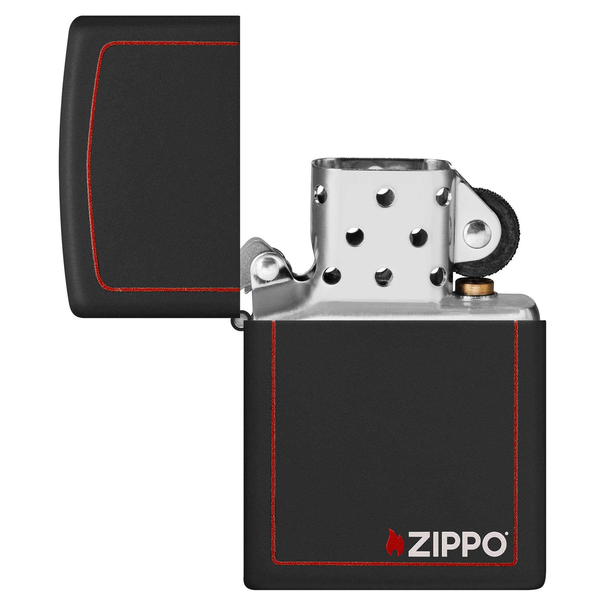 Zippo Classic Zippo Logo with Red Border Windproof Lighter
