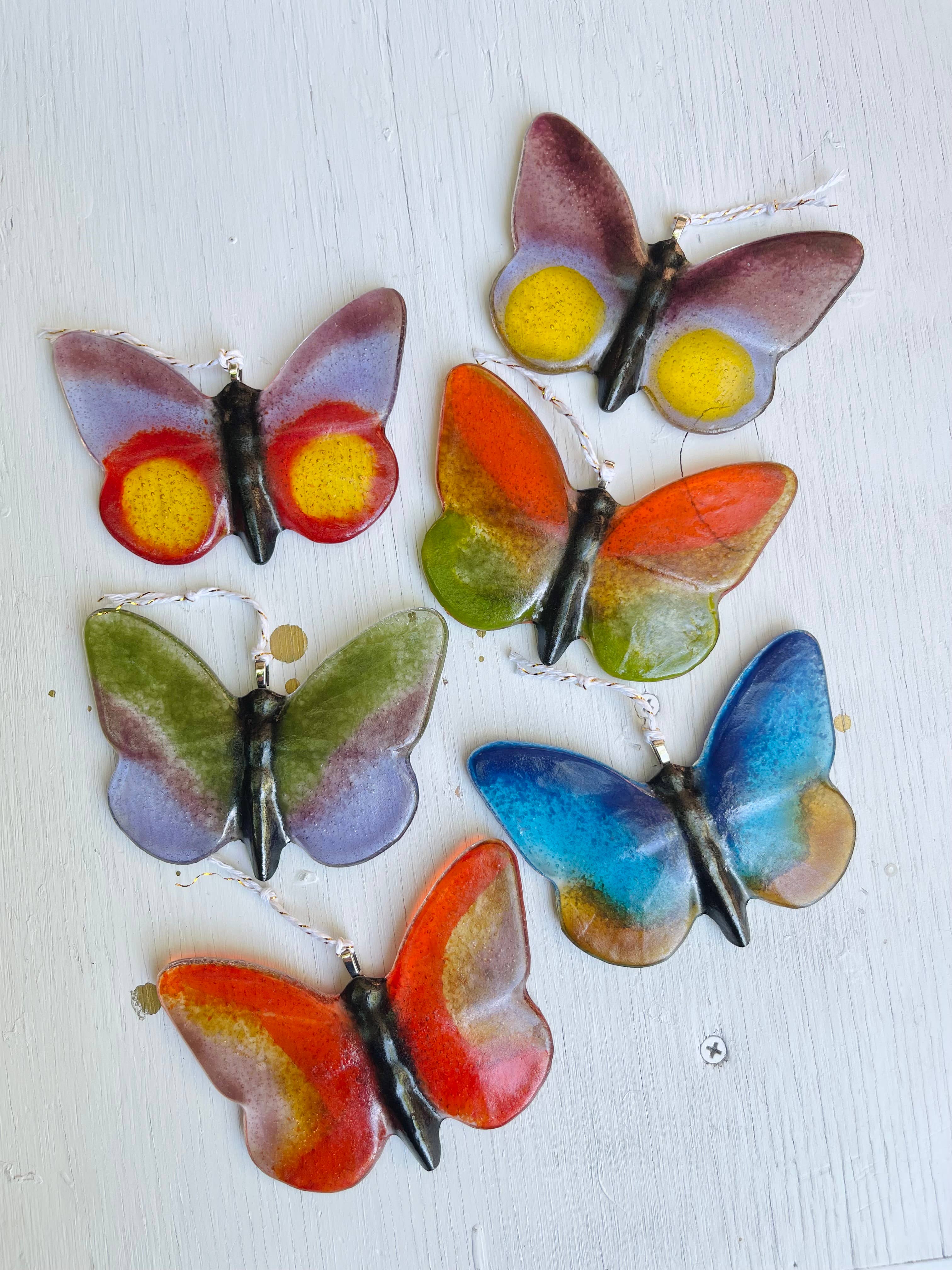 Butterfly Suncatcher / Ornament - Fused Glass 