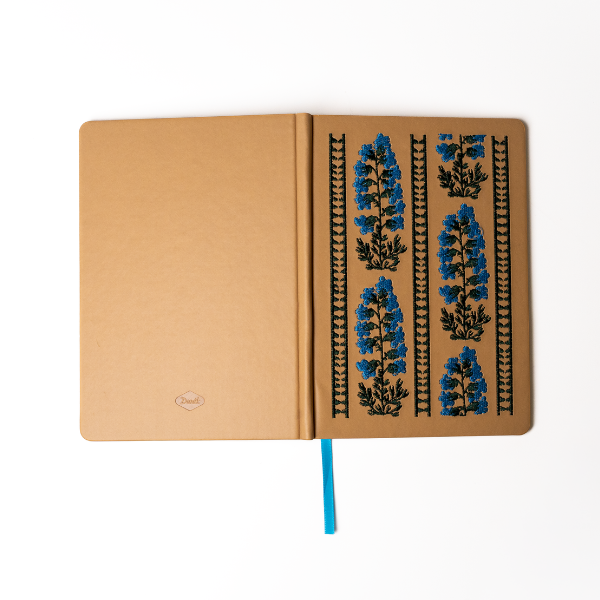Delphinium Flower Hardbound Embroidered Notebook