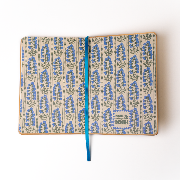 Delphinium Flower Hardbound Embroidered Notebook
