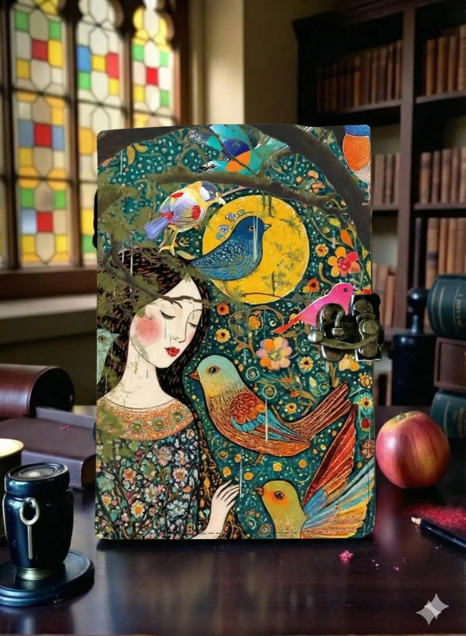 Lady With Bird And Tree Journal