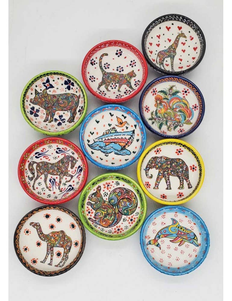 Animal Hand-painted Bowls 3" - Snack & Trinket Bowls