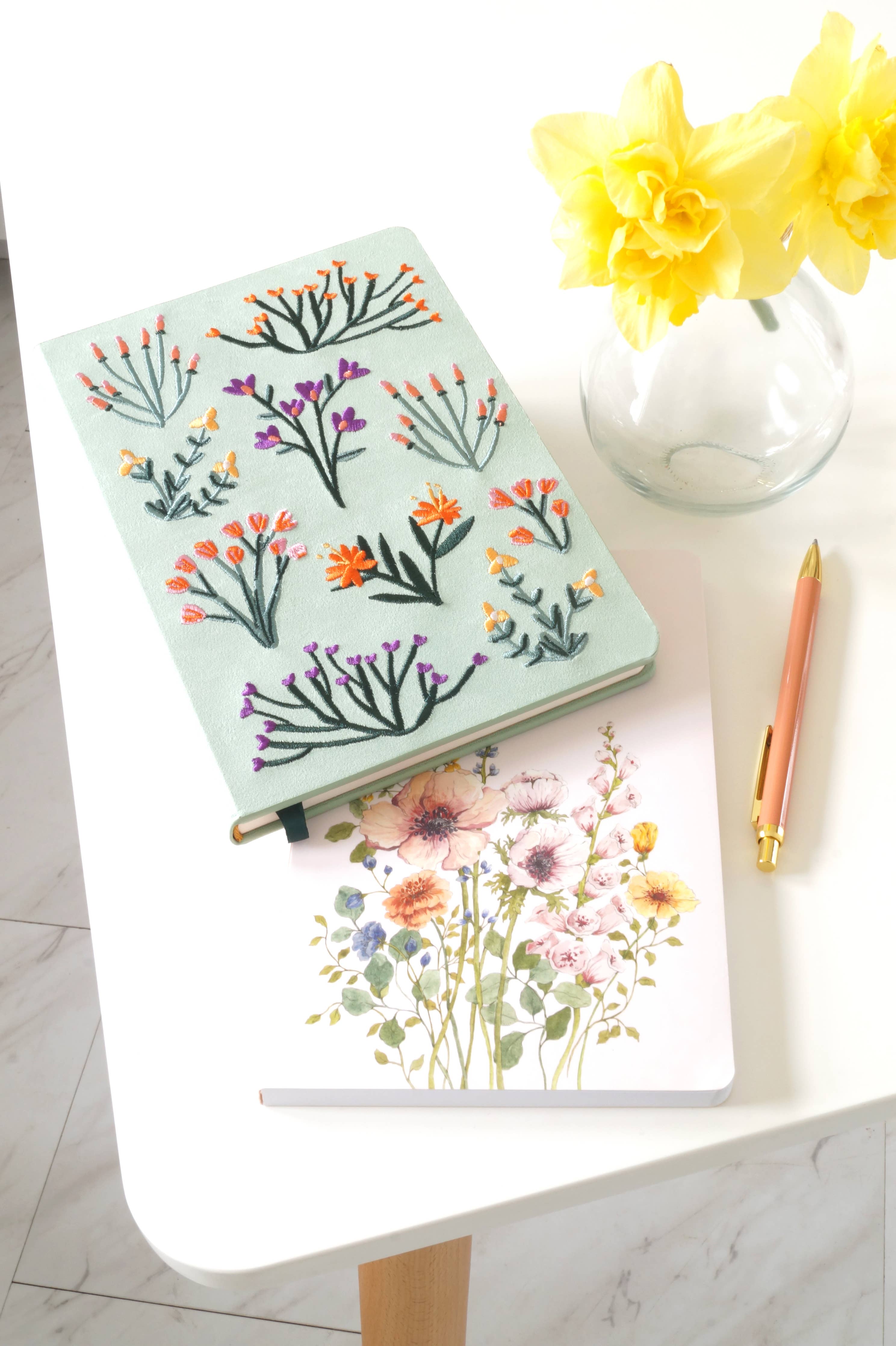 Petite Blooms Embroidered Journal Notebook AHBC1149L