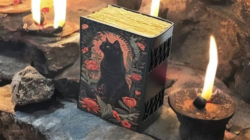 Cat Printed Vintage Leather Journal for Men & Women 200 Page