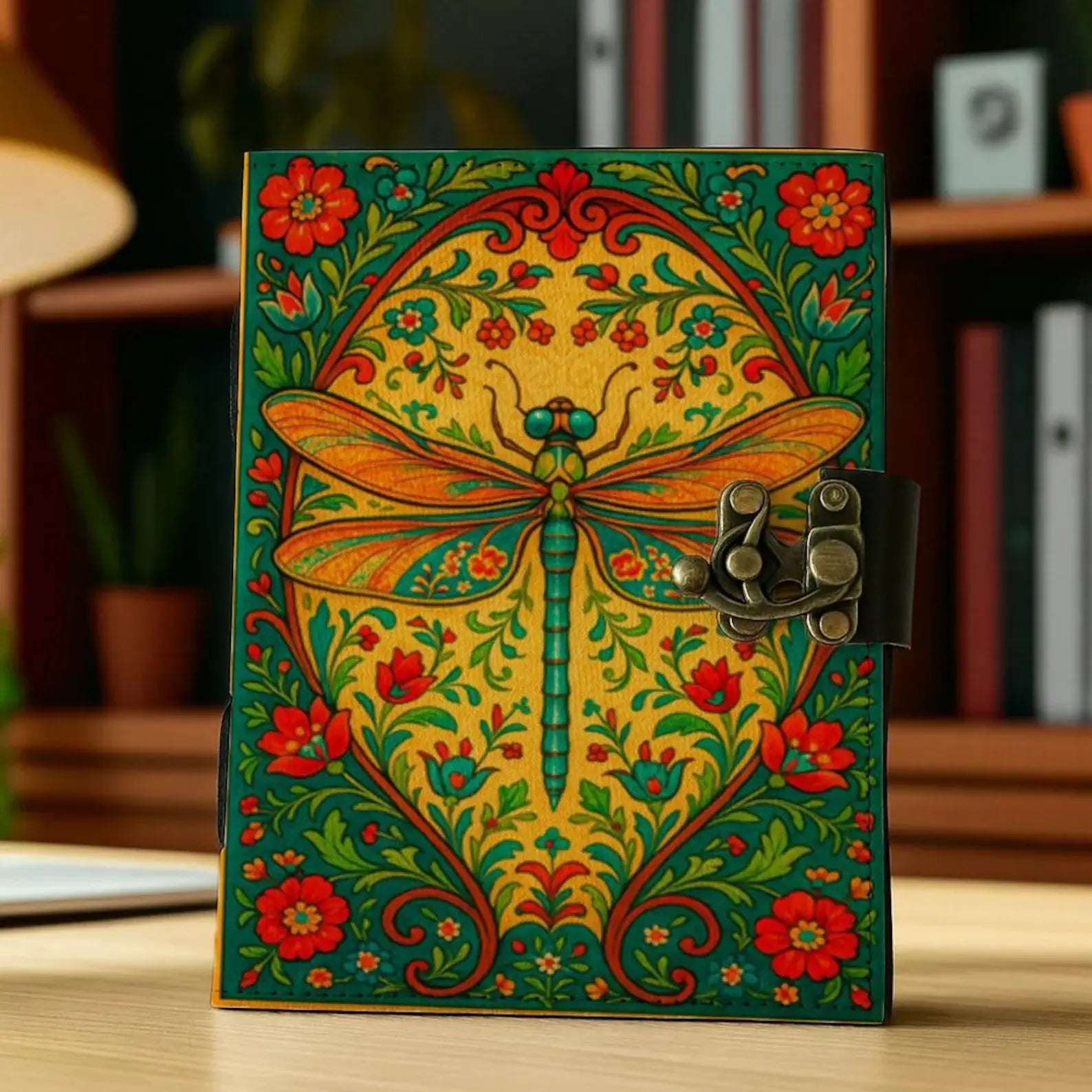 Bright Dragonfly Leather Journal