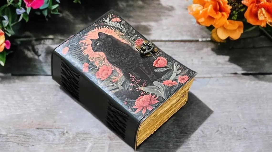 Cat Printed Vintage Leather Journal for Men & Women 200 Page