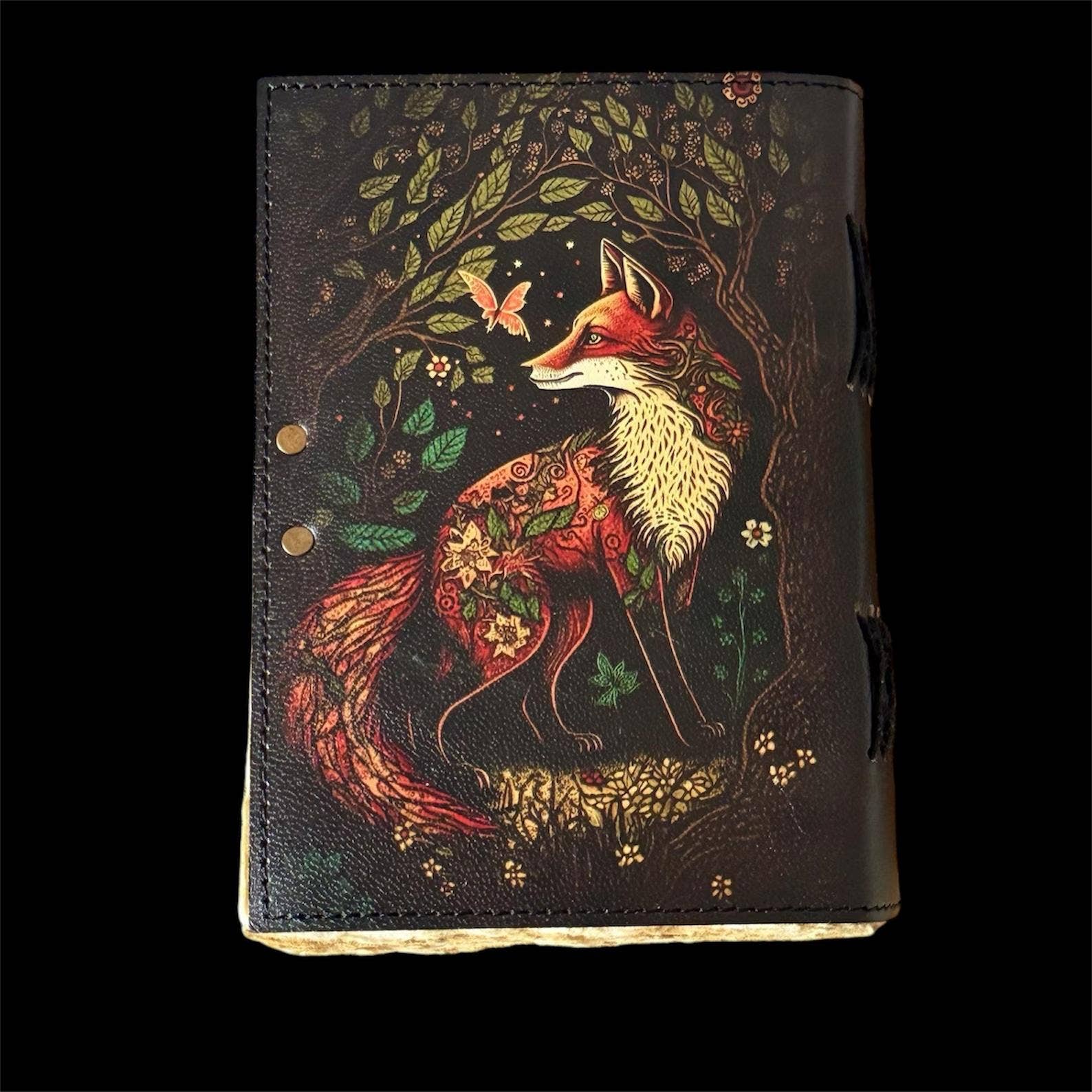 Fox Vintage Handmade leather Journal, Grimoire Fox journal