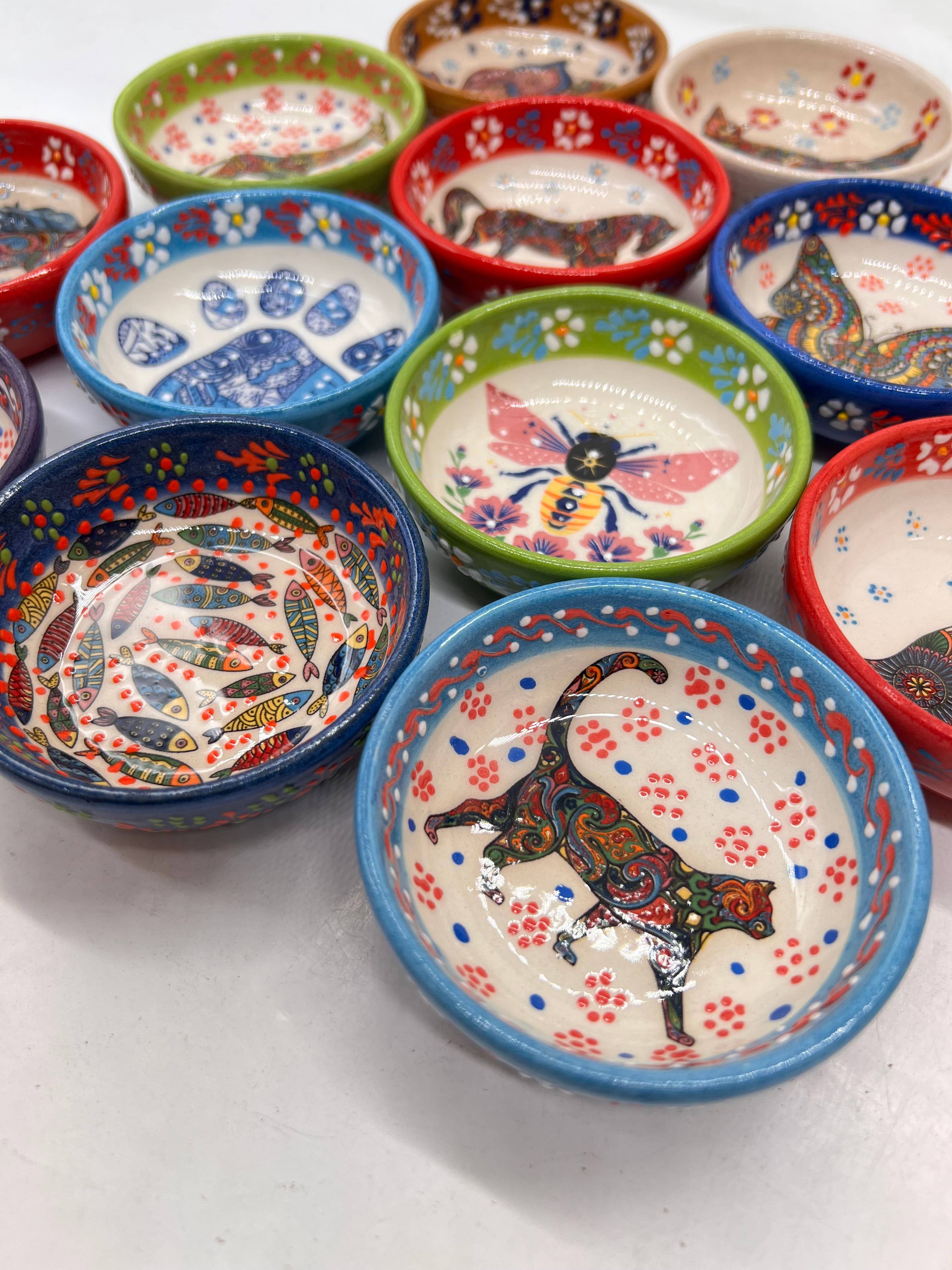 Animal Hand-painted Bowls 3" - Snack & Trinket Bowls