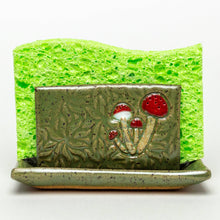 Load image into Gallery viewer, Mushroom Design Handmade Ceramic Kitchen Sponge Holder
