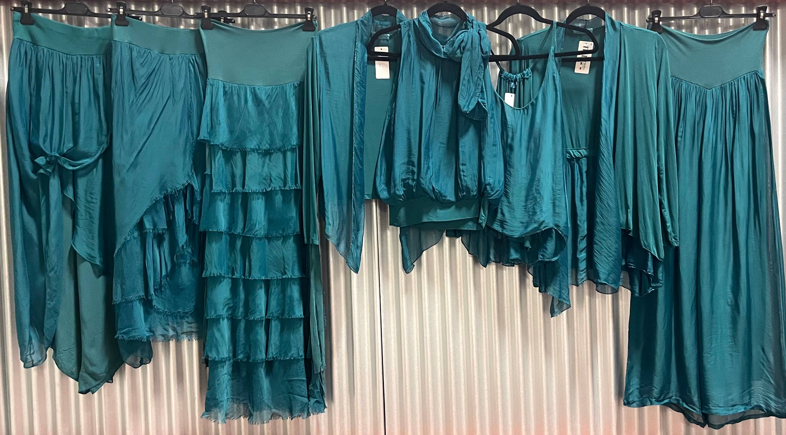 Women's Sleeveless Solid Maxi Dress, Multi Layers: Aqua / One Size