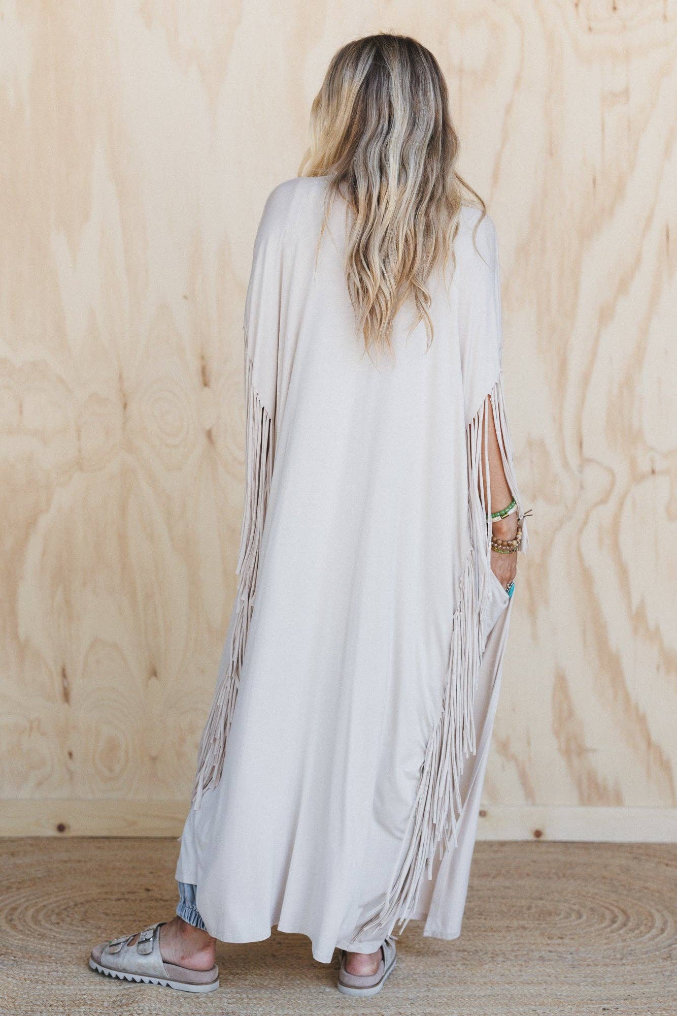 Western Showstopper Duster Kimono - Oat: Oat / M