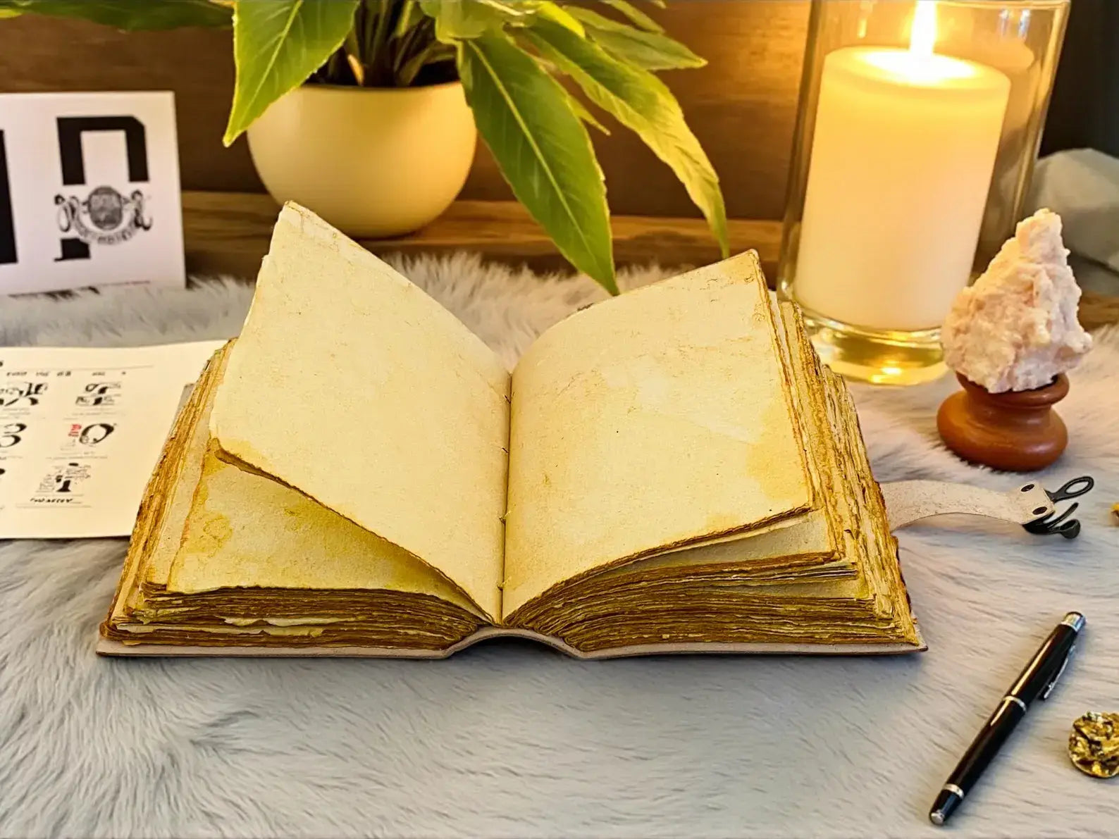 Raven Dark Gothic Leather Spell Journal  Witchcraft Grimoire