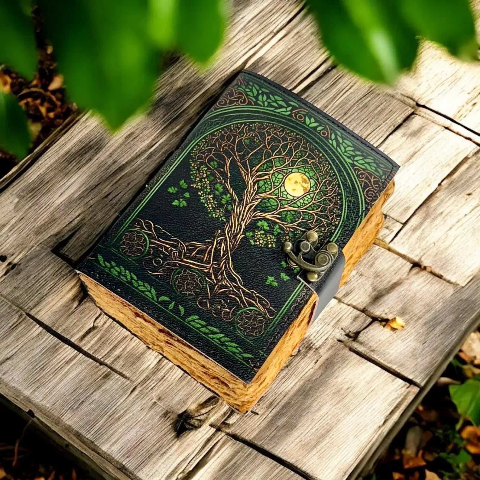 Tree of Life Grimoire blank leather journal gifts for him