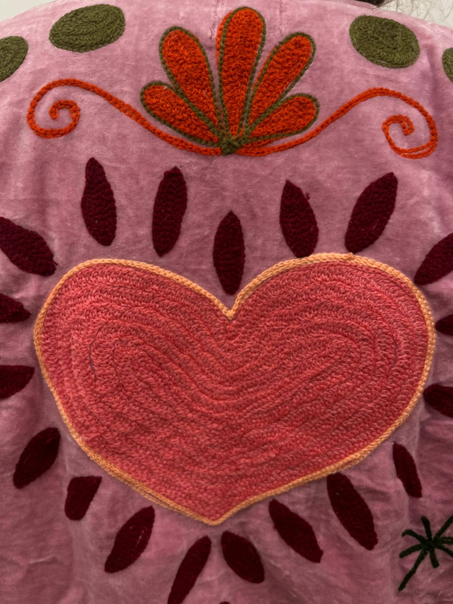 Fluwelen Jasje Hart Roze