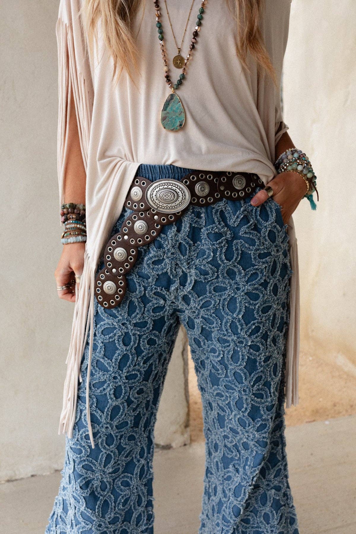 Onyx Oval Western Belt - Brown: Brown / OS