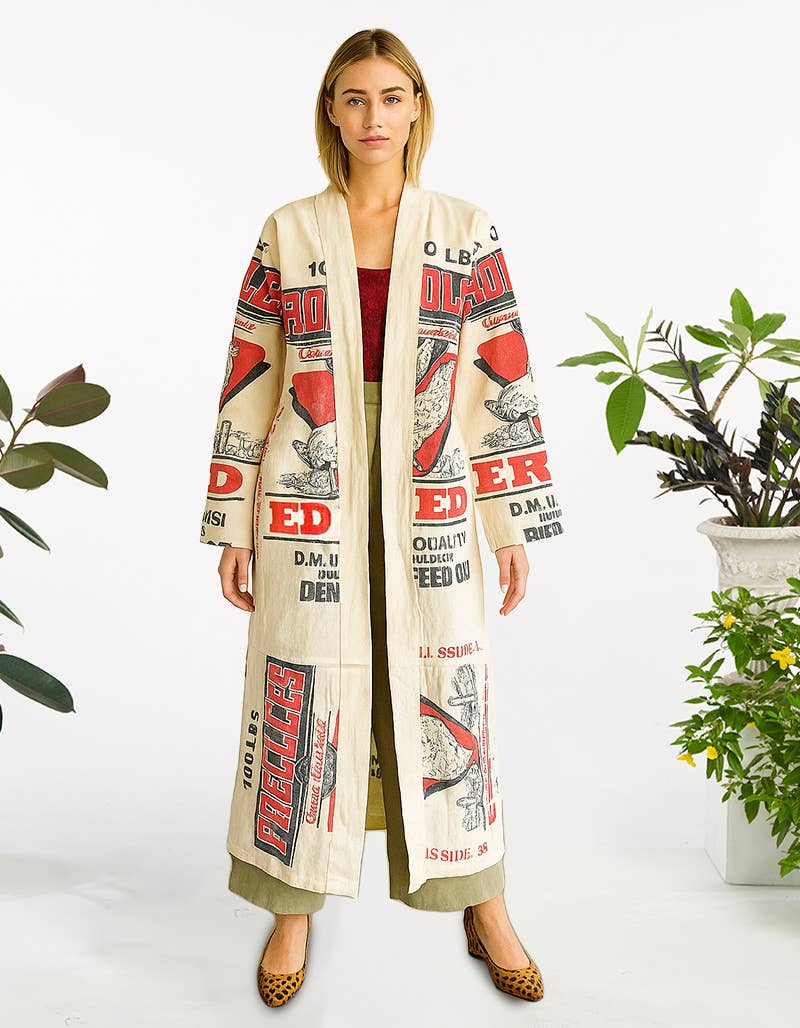 COTTON LONG CARDIGAN (TH-2017)   : MAGNOLIA / XL