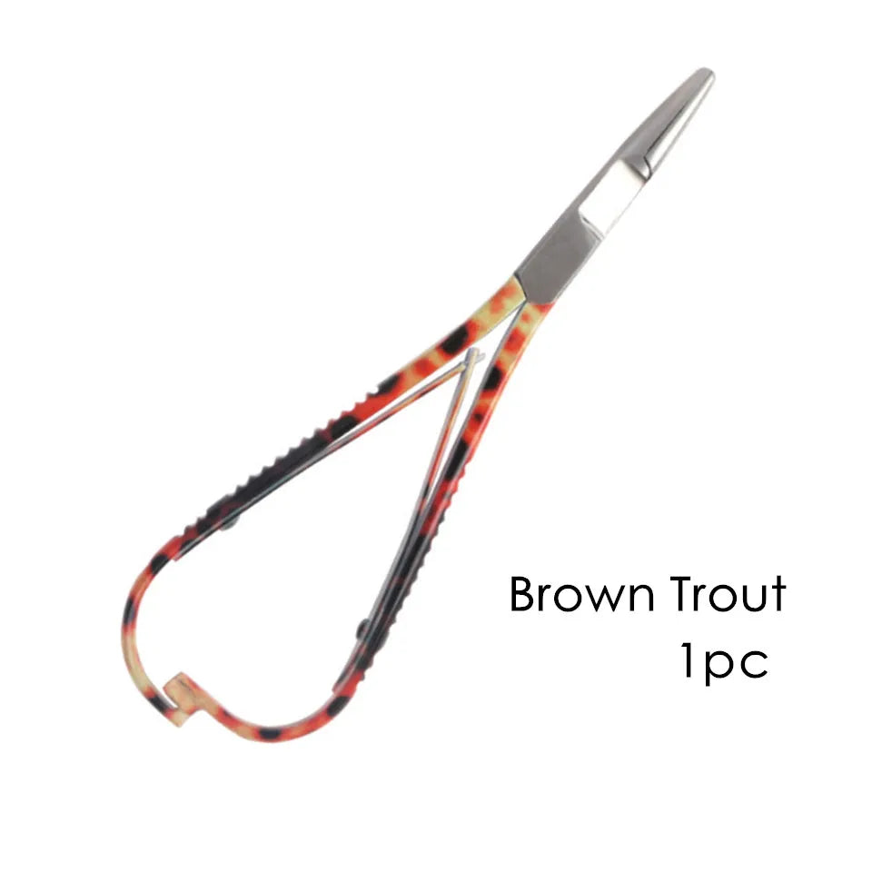 Mitten Scissor Clamps Fly Fishing Tools Forceps Rainbow/Brown Fishing Accessory