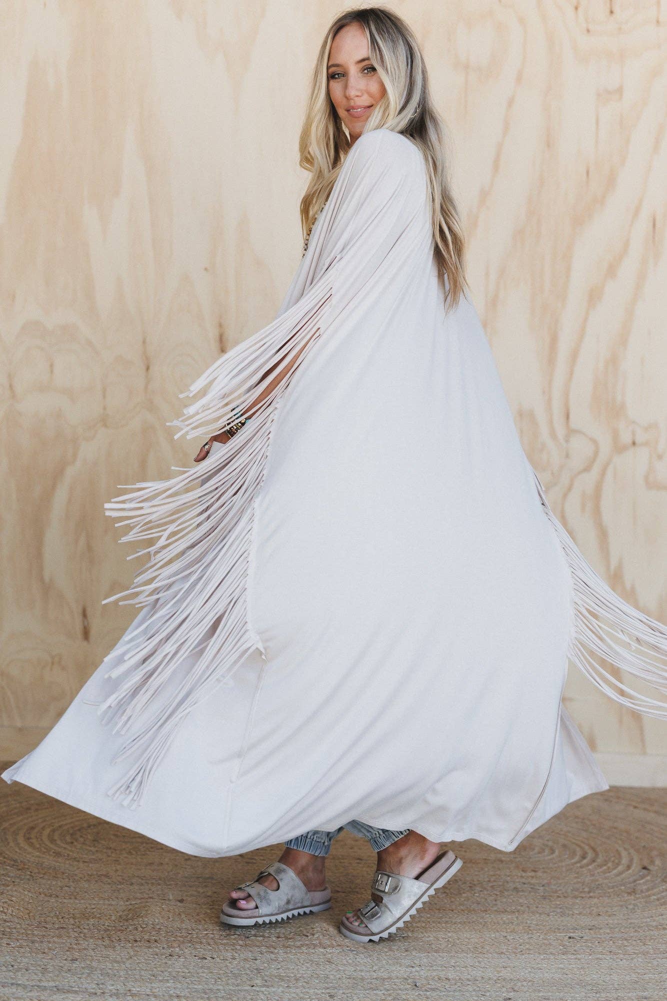 Western Showstopper Duster Kimono - Oat: Oat / M