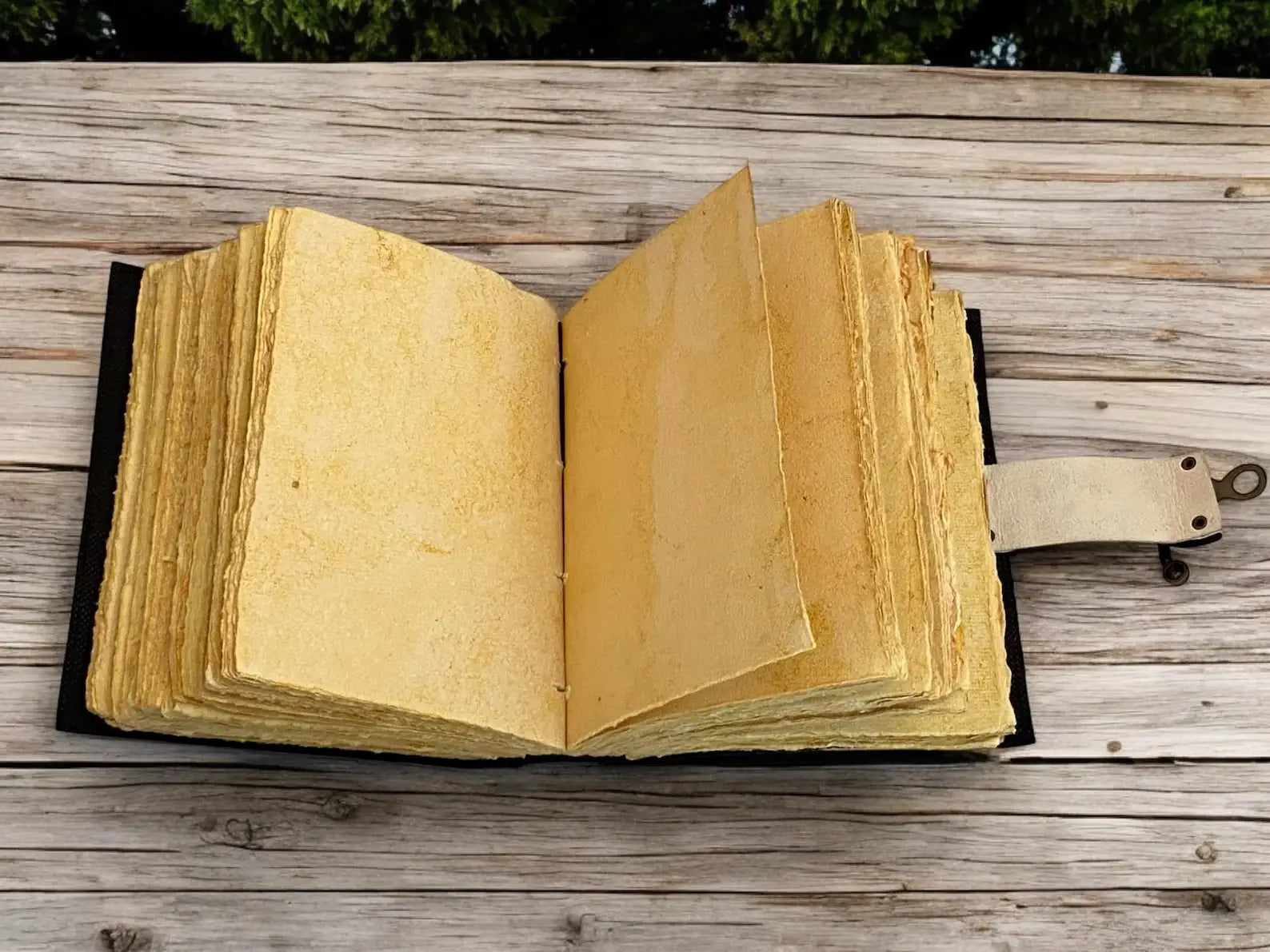 Grimoire Vintage Mushroom leather journal Handmade Antique